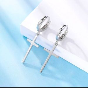 ❣️ Hypoallergenic dangling cross earrings